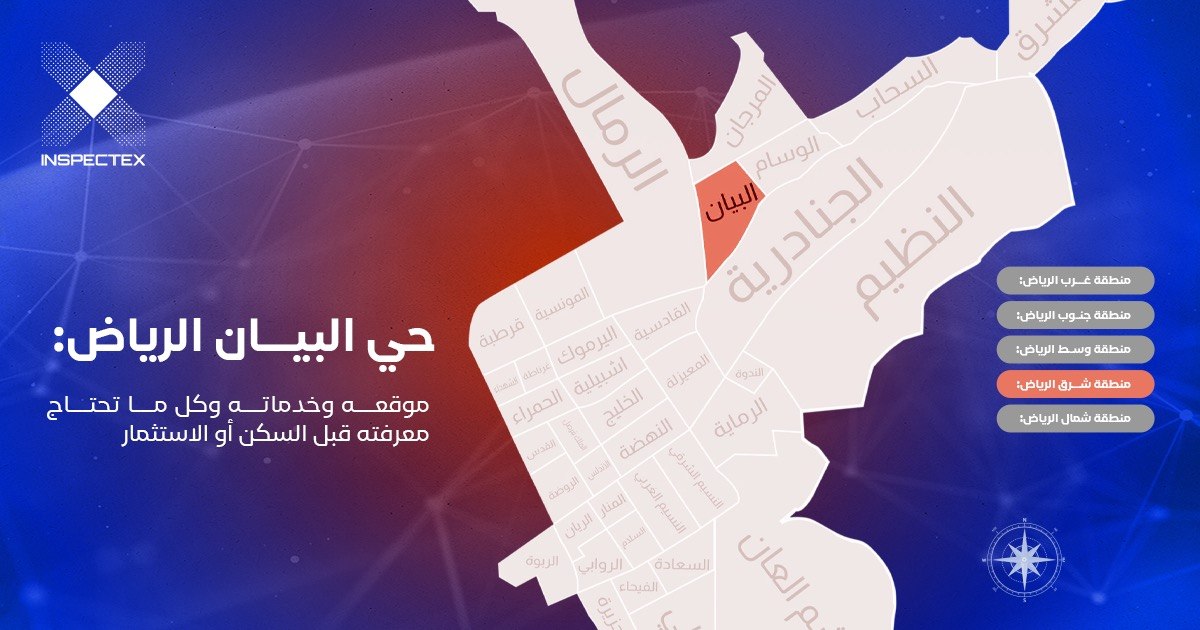 حي البيان الرياض: موقعه وخدماته وكل ما تحتاج معرفته قبل السكن أو الاستثمار